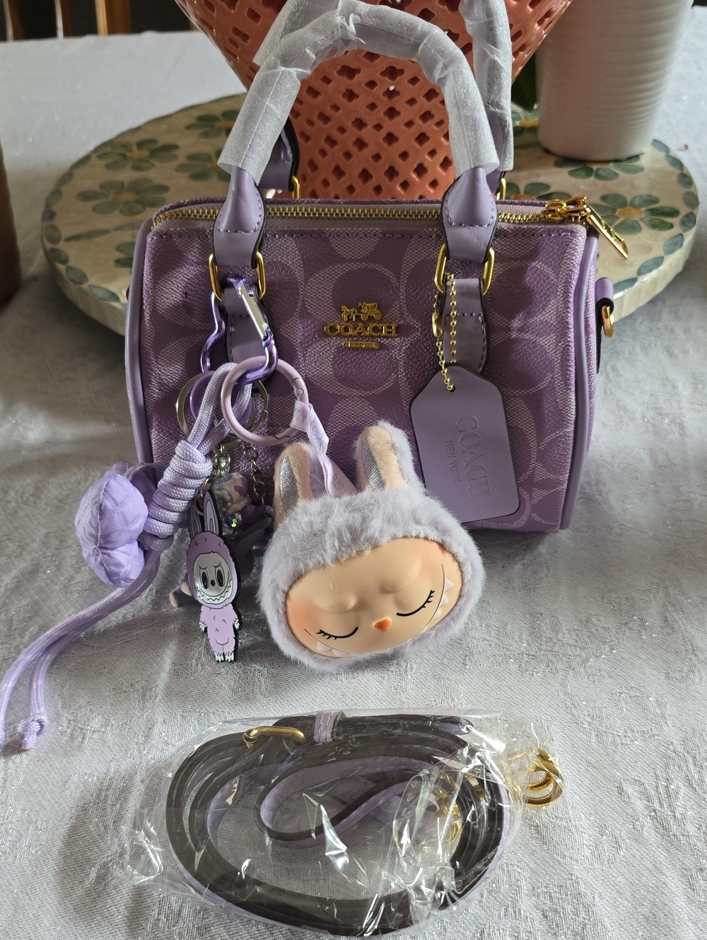 Coach Lavender Mini Satchel with  Charms